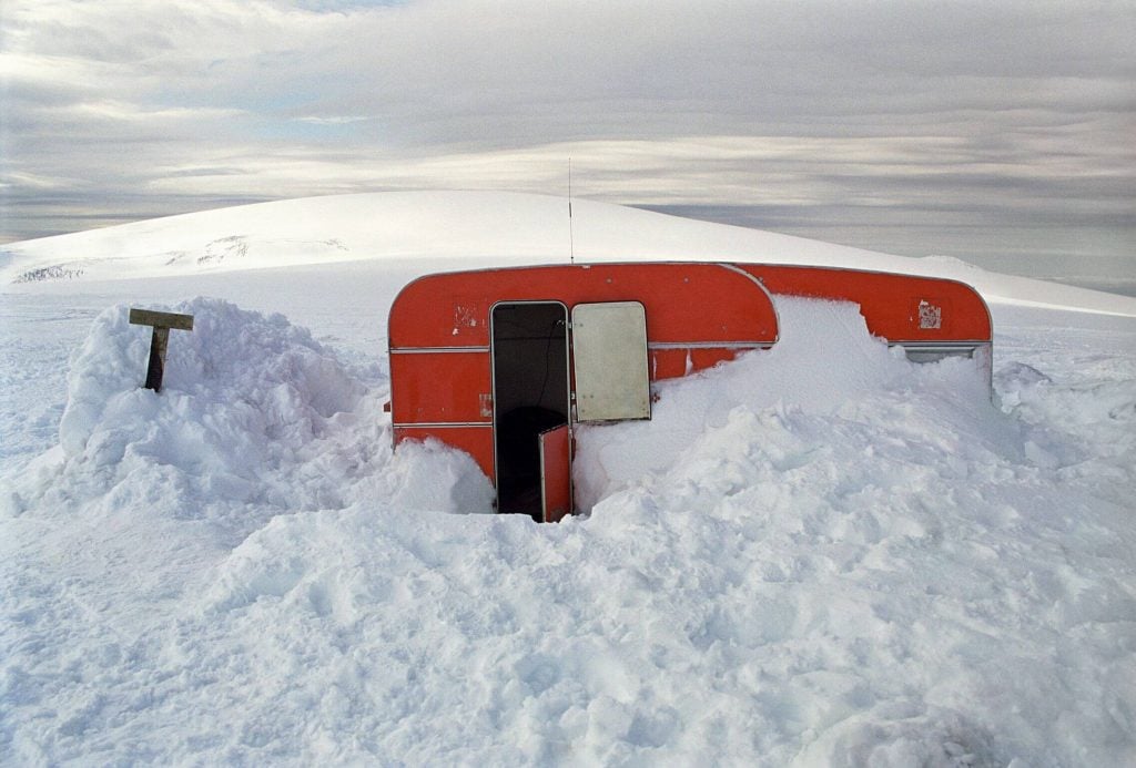 RV covered in snow