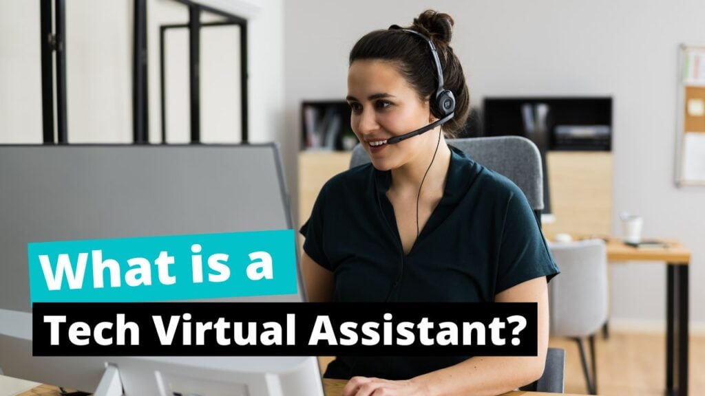 virtual assistant working with laptop